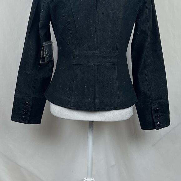 Anthropologie Nicole Miller Cottage Boho Cropped Blazer Jean Jacket NWT Size 4 - Picture 6 of 11